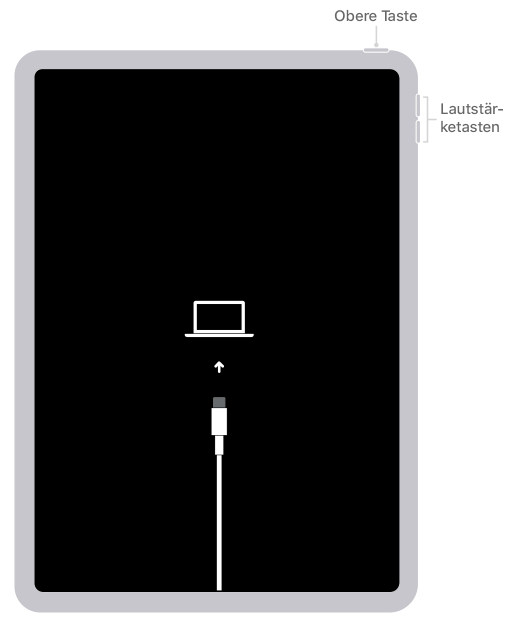 iPad in den Wiederherstellungsmodus einsetzen - ohne Home-Taste