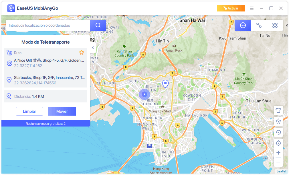 seleccionar una ubicación