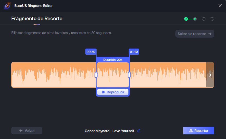 usar EaseUS Ringtone Editor - paso 2