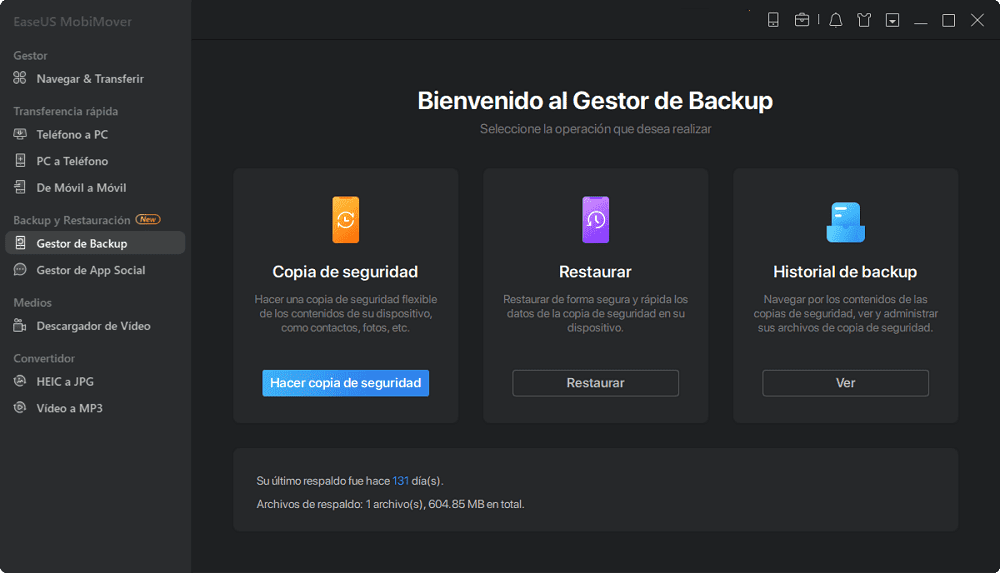 Copia de seguridad de iPhone en disco duro externo 