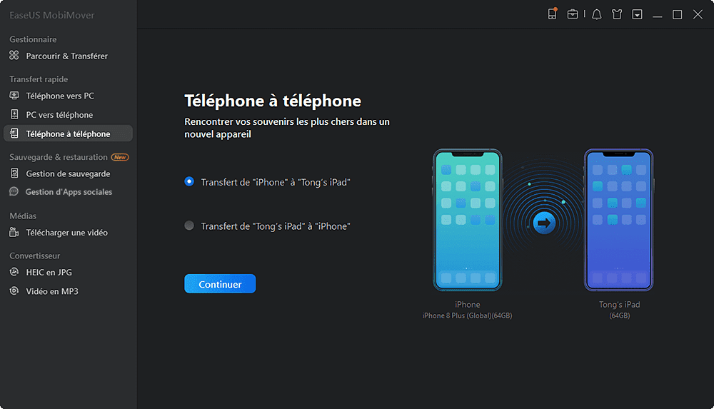 comment tout transférer d'un iPhone à un autre - étape 1