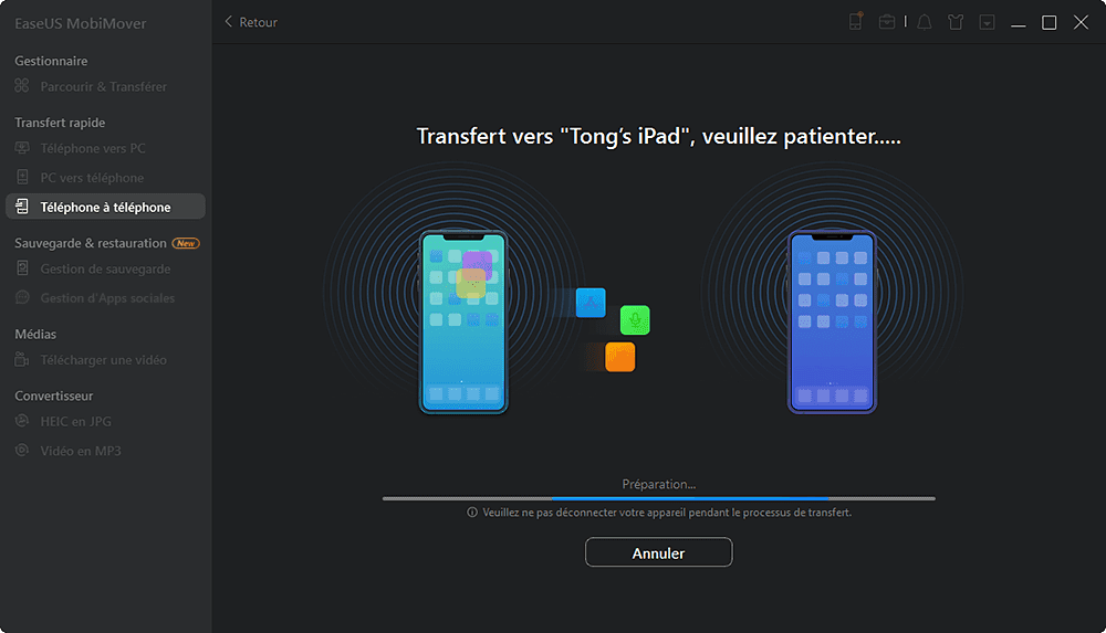 comment tout transférer d'un iPhone à un autre - étape 3