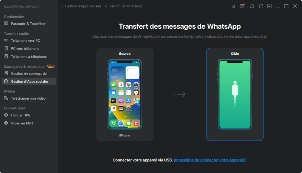 Transférer WhatsApp - vérifier les appareils