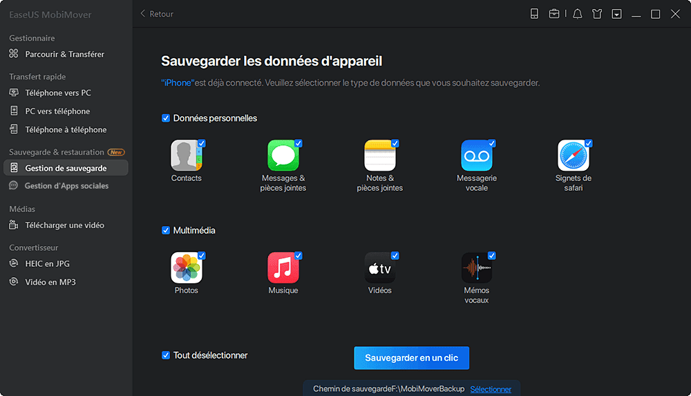 comment sauvegarder un iPhone sur un PC - étape 2