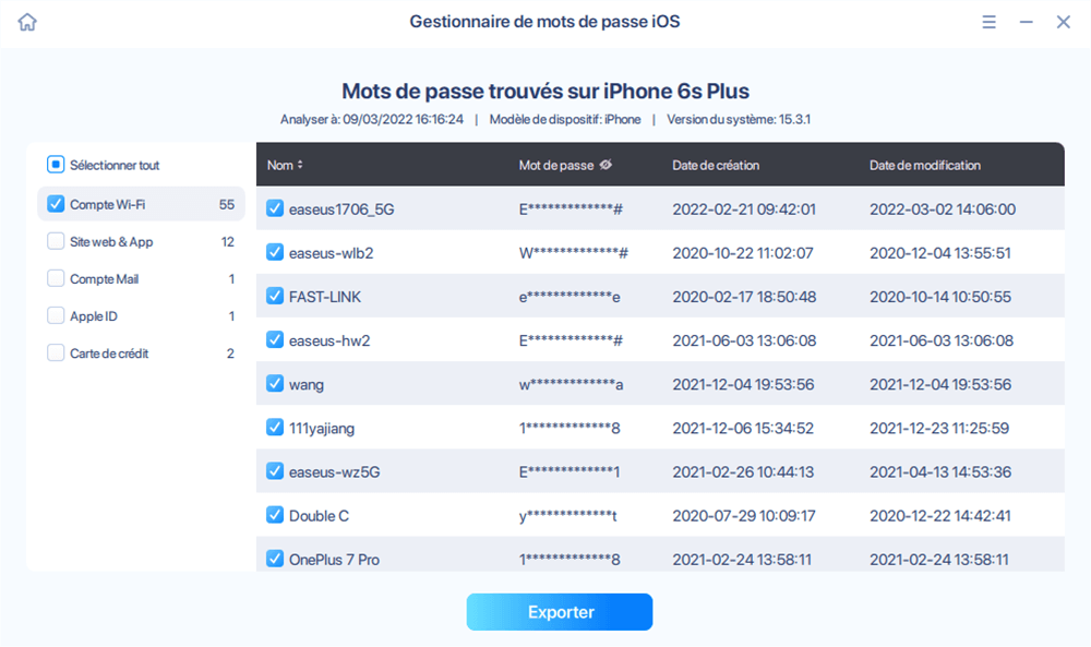 Afficher les mots de passe - étape 3