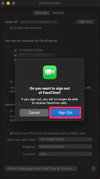Log In to Your FaceTime ID Again