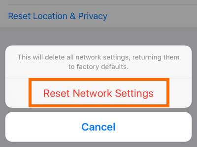 Reset your Network Settings