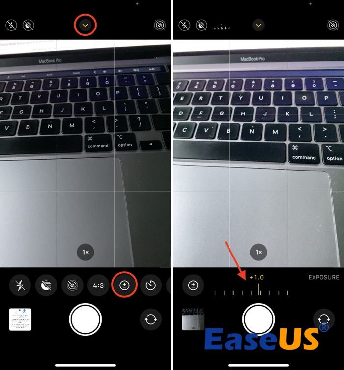 Adjust exposure on iPhone camera