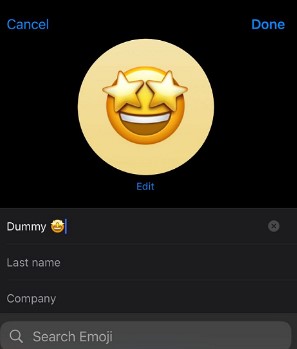 Emoji in Contact name
