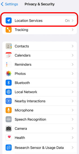 ortungsdienste iphone