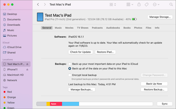 Stellen Sie das iPad im Mac-Finder wieder her