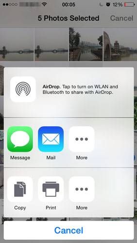 transferir fotos del iPhone al iPad por correo