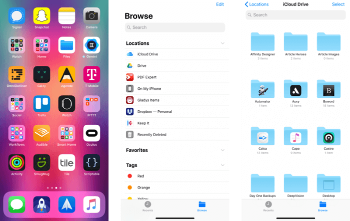 Transférer des fichiers de l'iPhone vers iCloud Drive