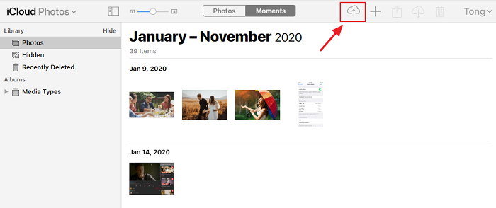 Carregar fotos do Mac para o iPhone