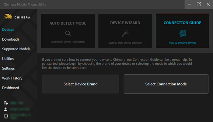 Página inicial da Chimera