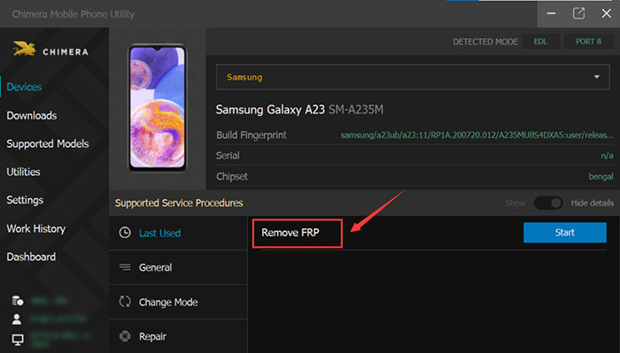 usar o Chimera para contornar o FRP da Samsung