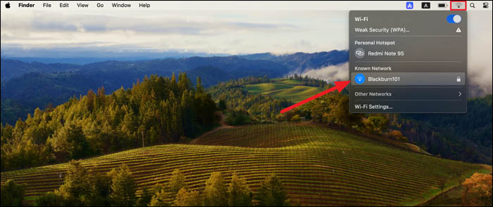 choose correct wifi network