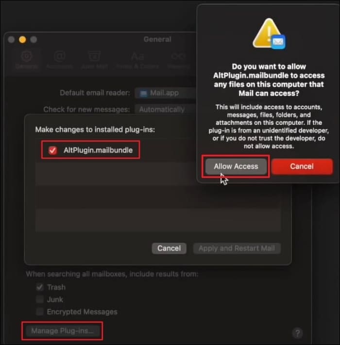 habilite o plugin alternativo