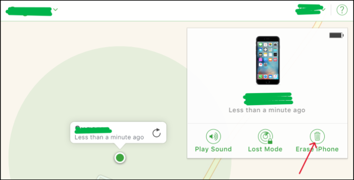 Erase iPhone using the Find my feature of iCloud