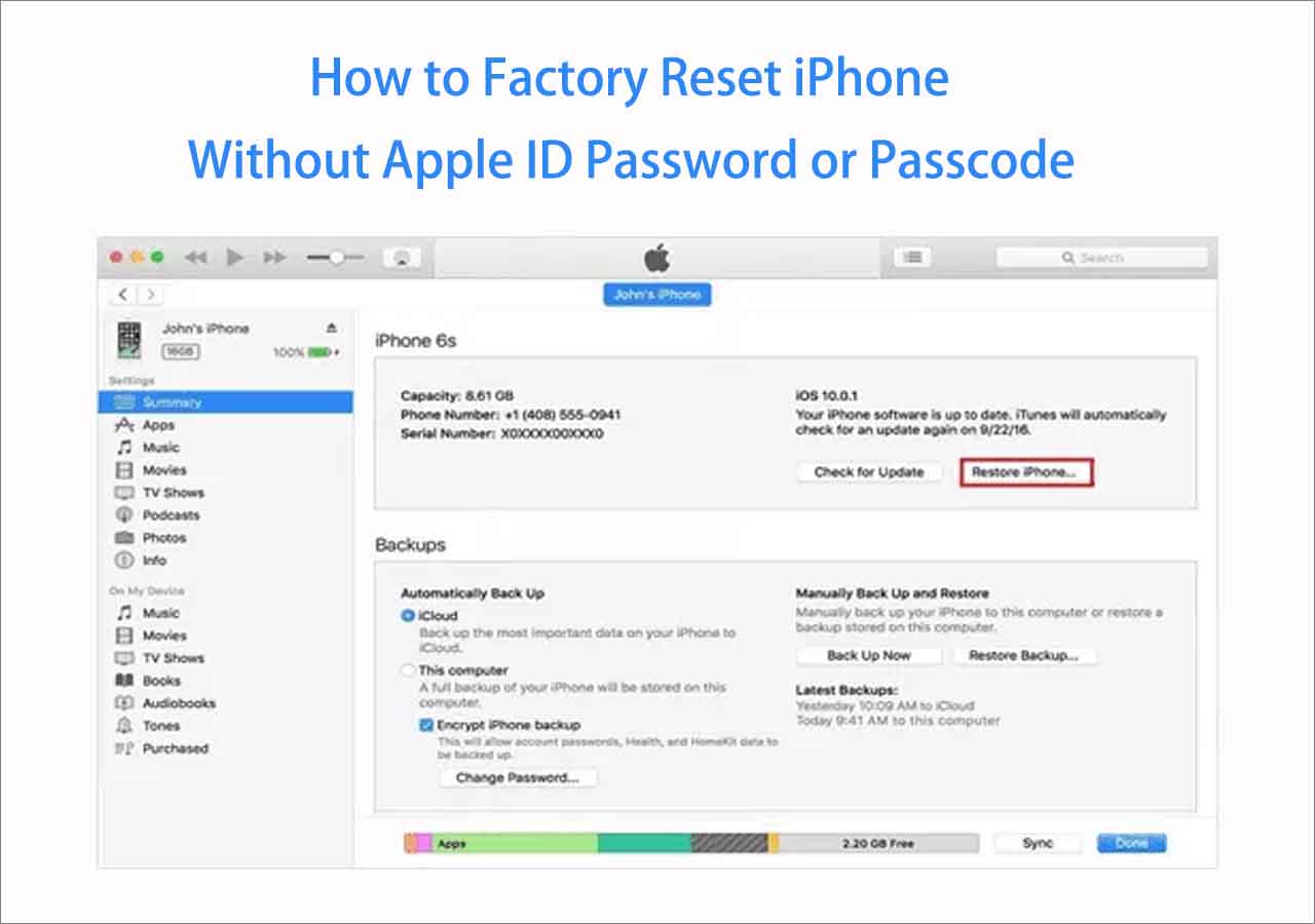 factory reset iphone 15 without apple id password