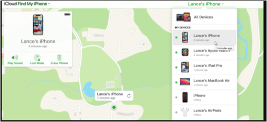 Tous les appareils apparaissent
