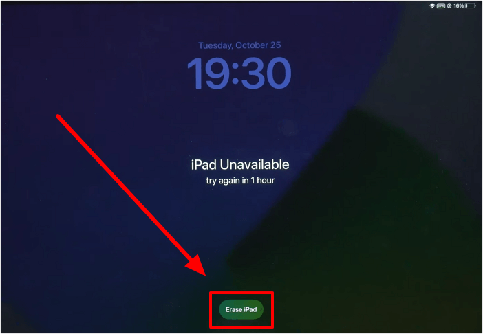 appuyez sur le bouton effacer l'iPad