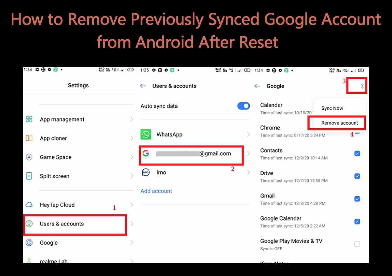 How to Remove Previously Synced Google Account from Android After Reset