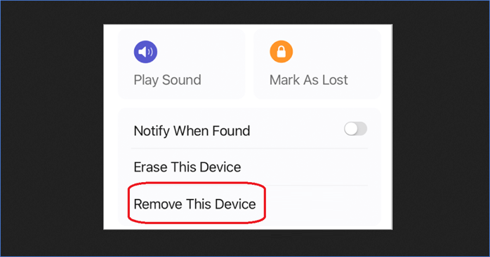 toque em Remover este dispositivo