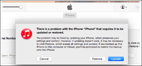 restore iphone from itunes