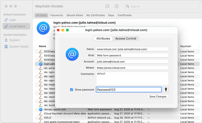 Hvordan sjekke passord på iPhone via en Mac