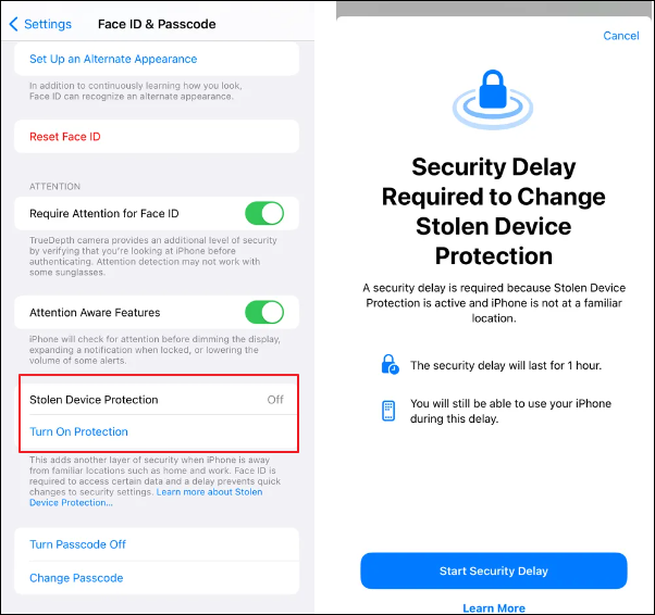 Configuración de la Protección de Dispositivos Robados