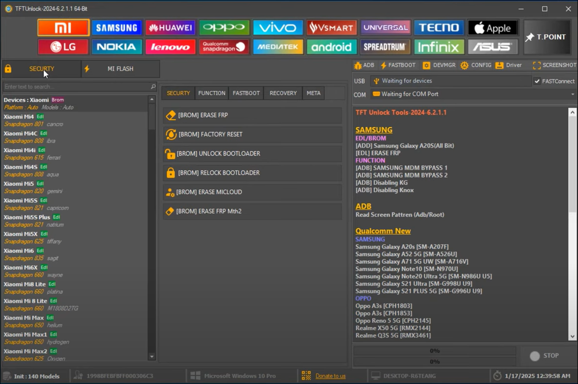 TFT unlock tool screenshot