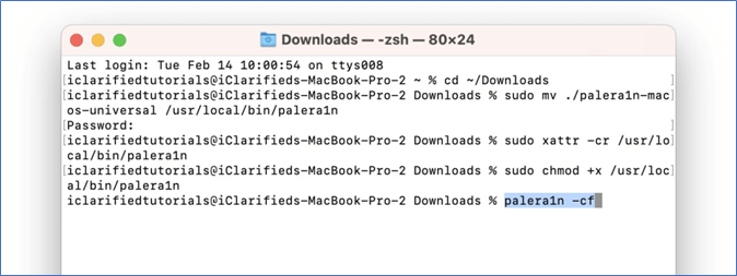 Agora digite este comando depois que o iPhone se conectar