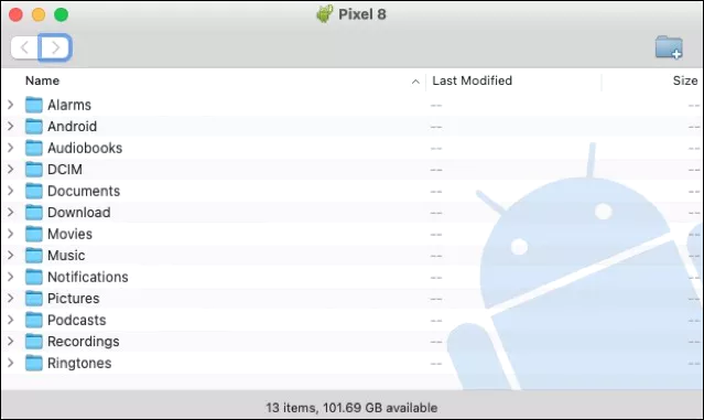 inicia la aplicación android de transferencia de archivos