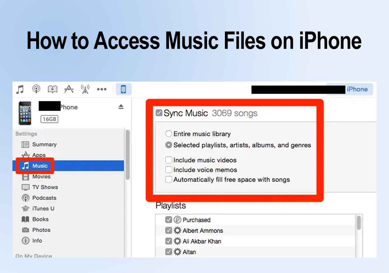 How to access  music library on mobile Android or iPhone 