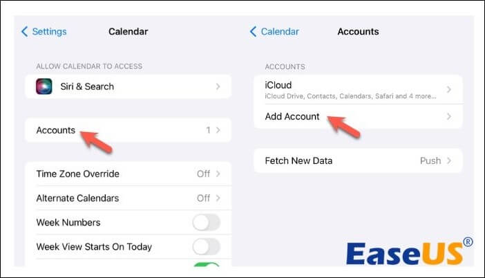 how to add account on apple calendar