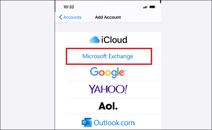 add accounts of microsoft exchange