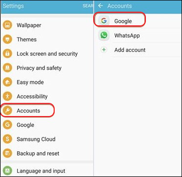 Ajouter un compte Google