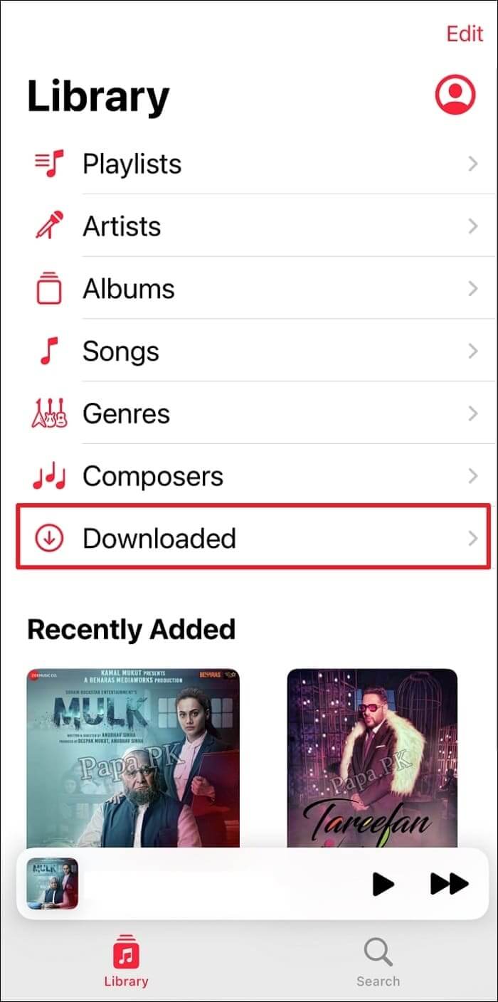 access the downloaded option