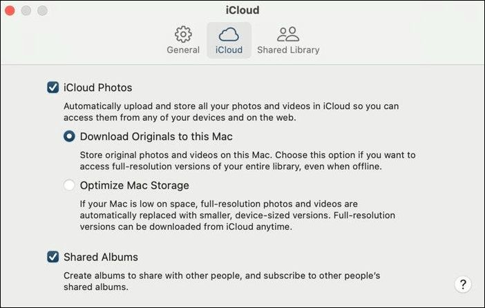 choose download originals or lower quality photos mac