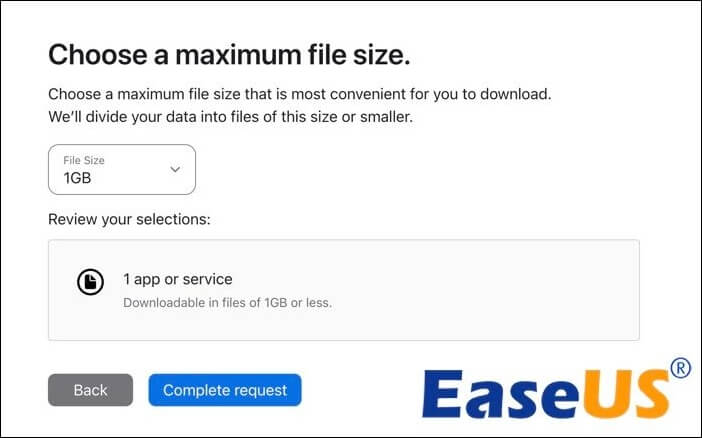 Choisissez une taille de fichier pour le téléchargement des photos iCloud