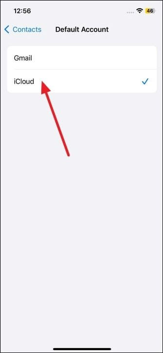 choose the icloud option