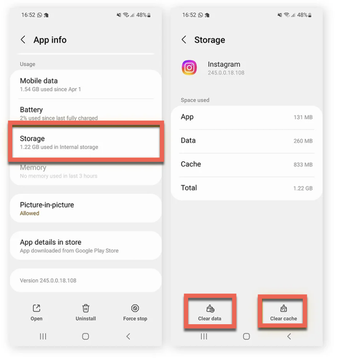 effacer le périphérique de stockage sur Android