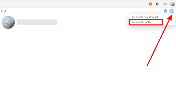 click import contact option