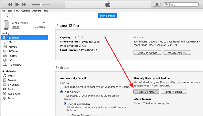 backup iPhone and restore backup