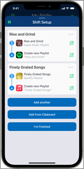 Schicht konfigurieren