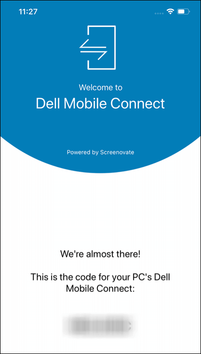 Connection Code for Dell Mobile Connect