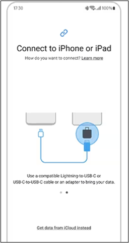 Connect iphone with Samsung mobile using a cable