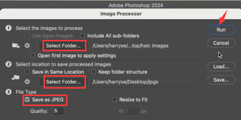 convert photos in photoshop
