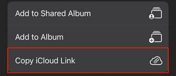 copier le lien iCloud